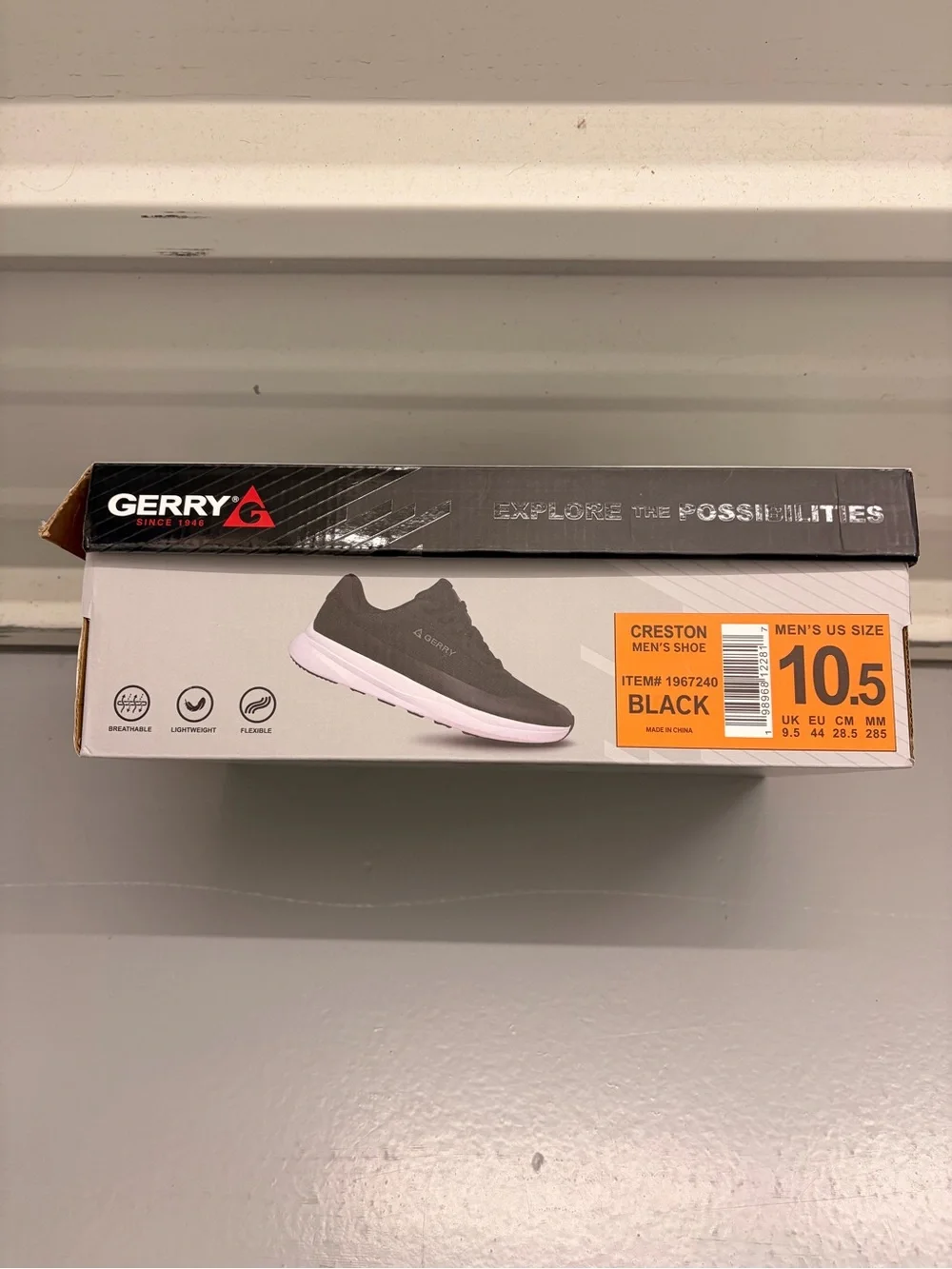 Gerry Men's Creston Lightweight Athletic Sneakers Black White NWT - Size 10.5